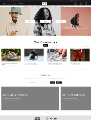 eCommerce website: BSTN Store