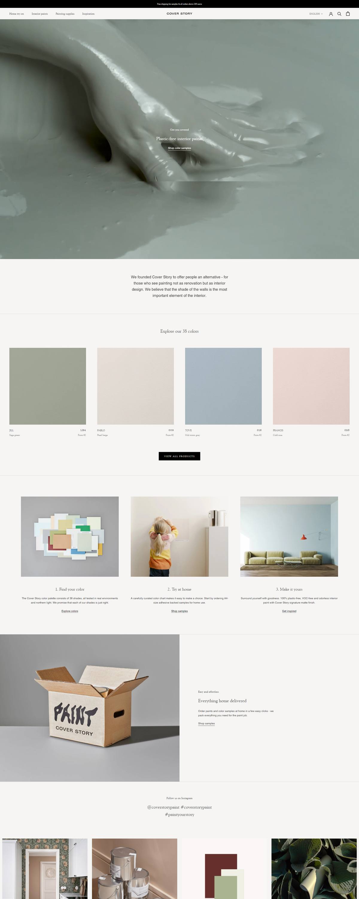 eCommerce website: Cover Story