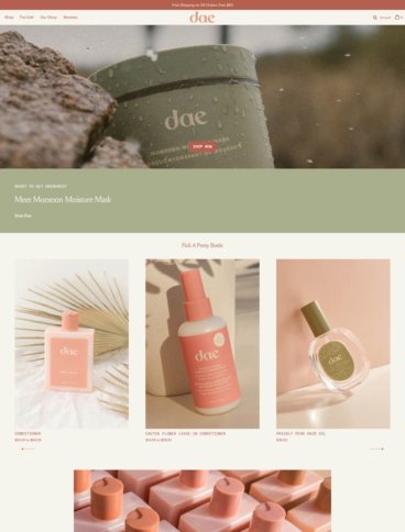 eCommerce website: Dae Hair