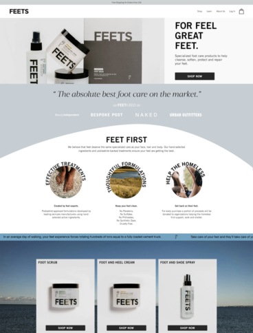 eCommerce website: Feets
