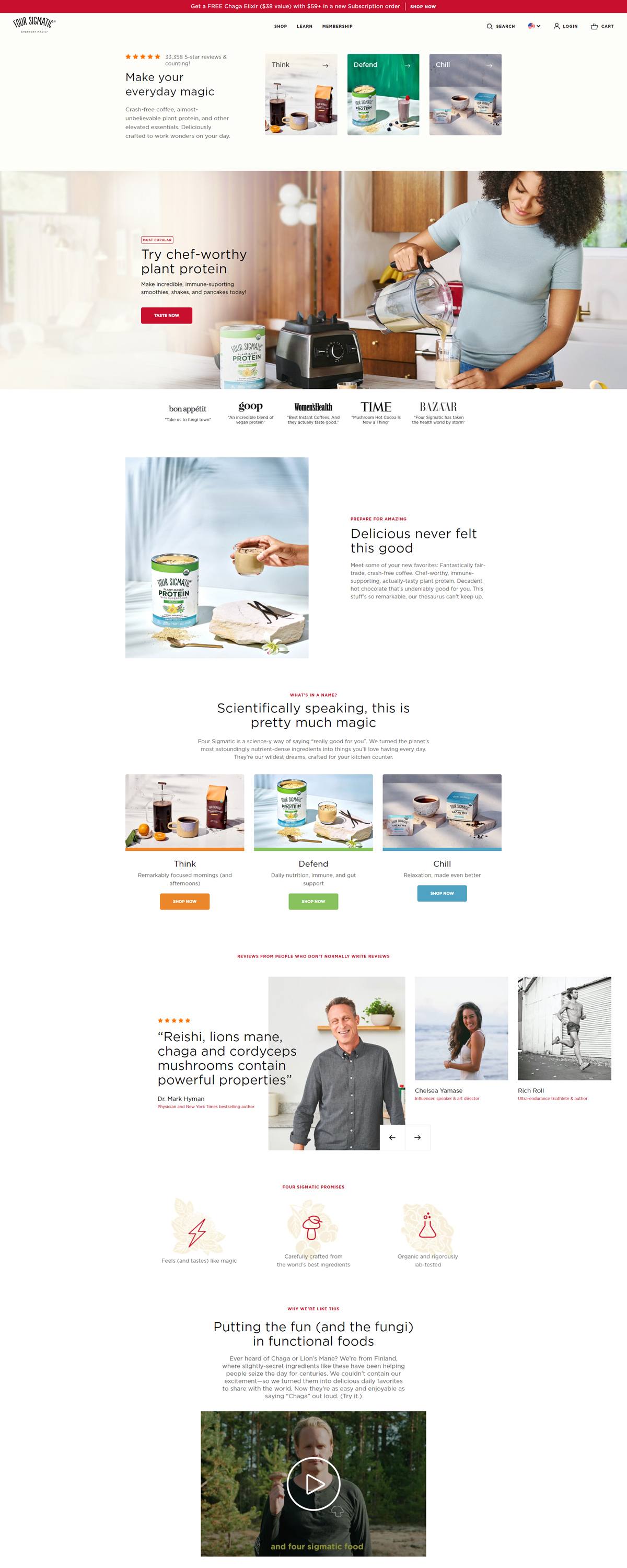 eCommerce website: Four Sigmatic