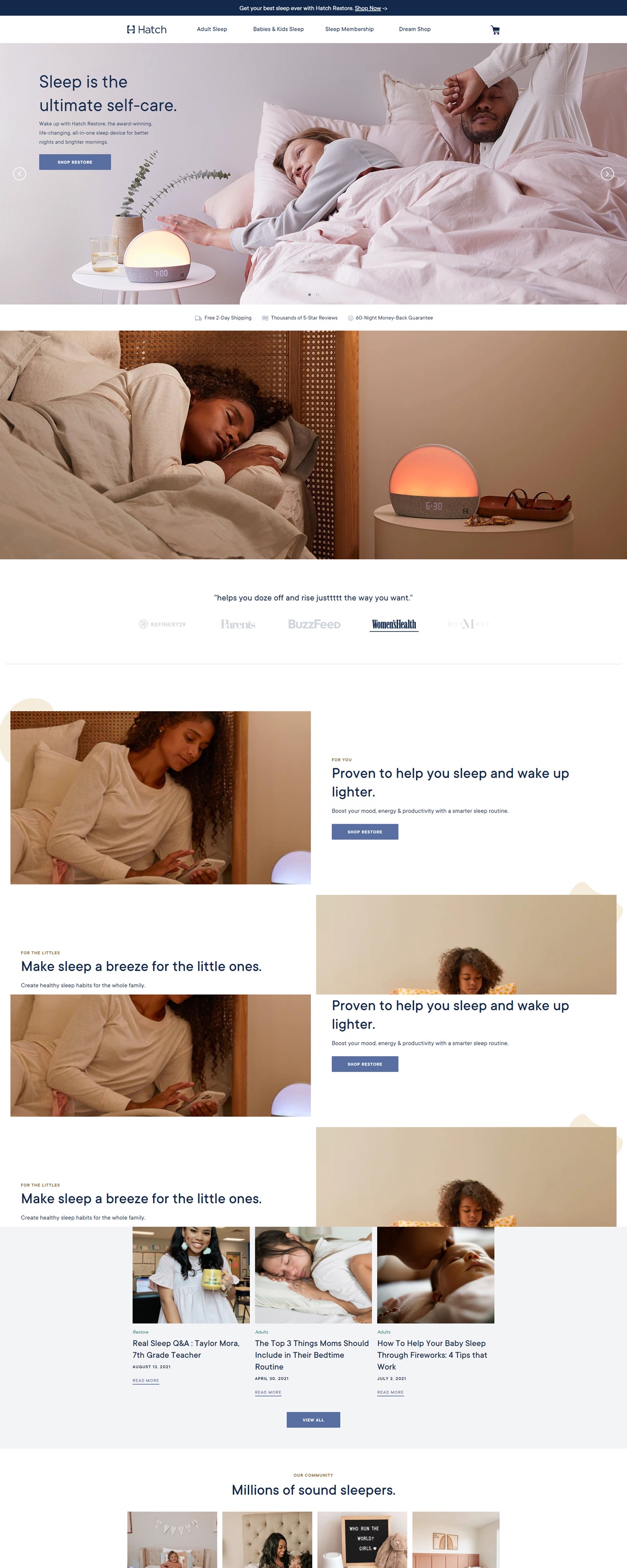 eCommerce website: Hatch