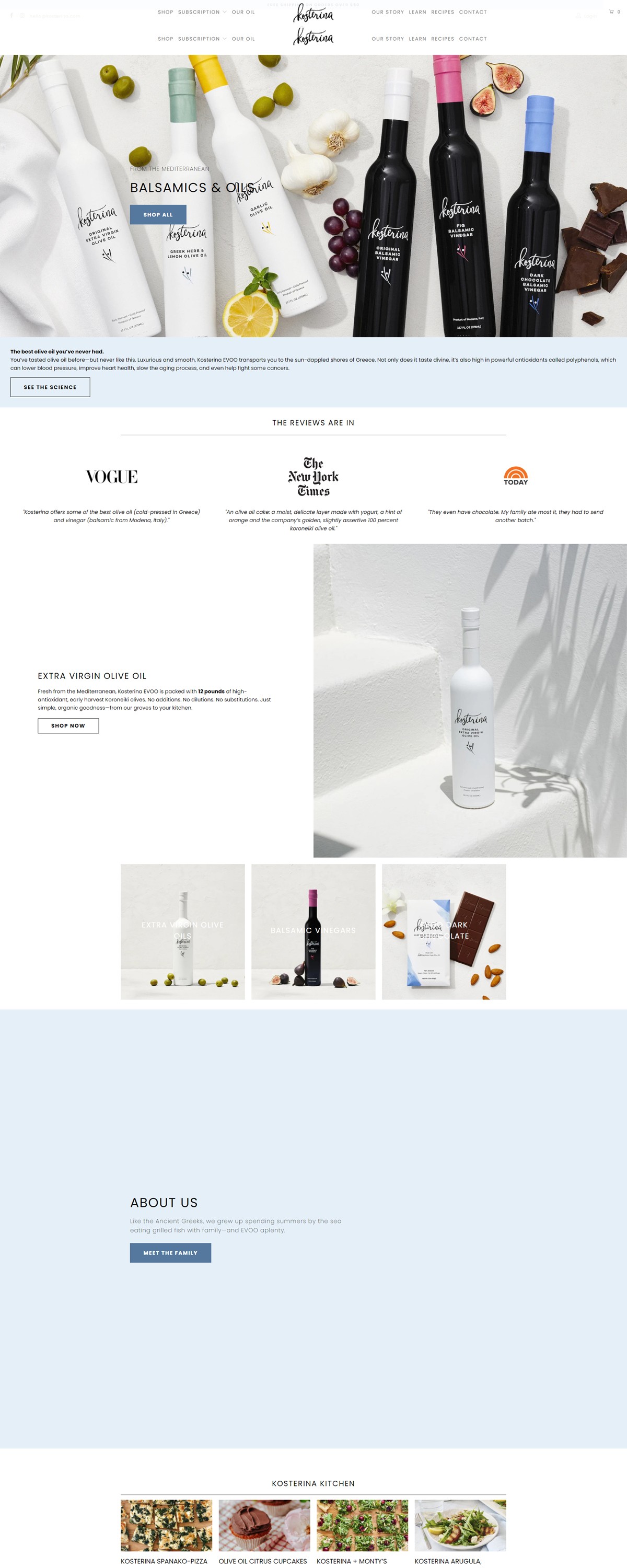 eCommerce website: Kosterina