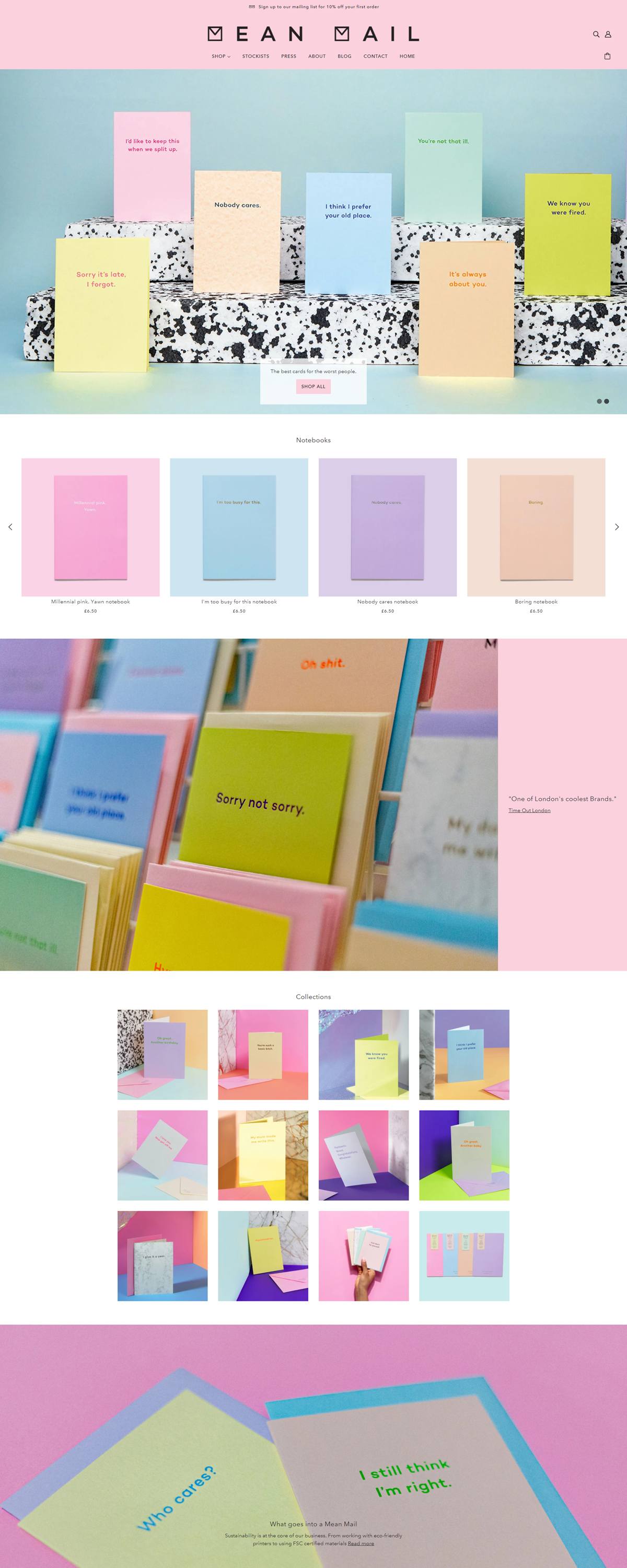 eCommerce website: Mean Mail