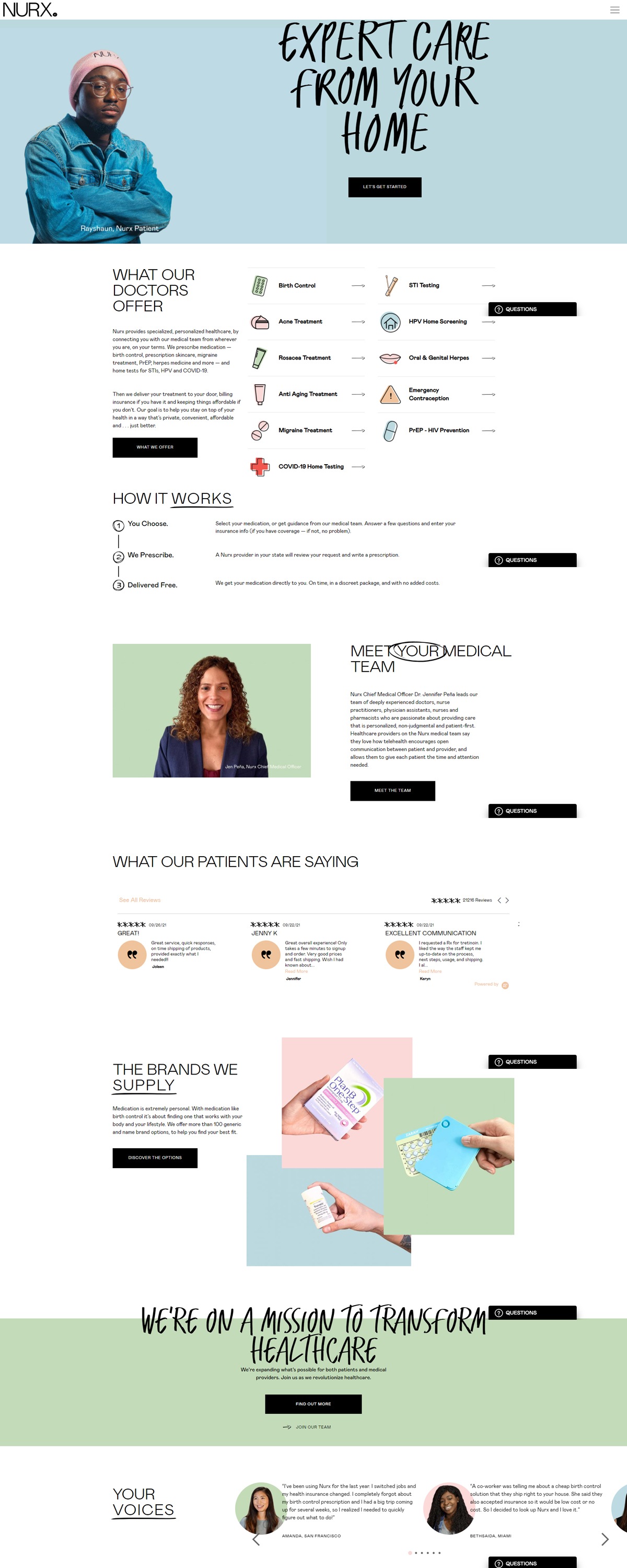 eCommerce website: NURX