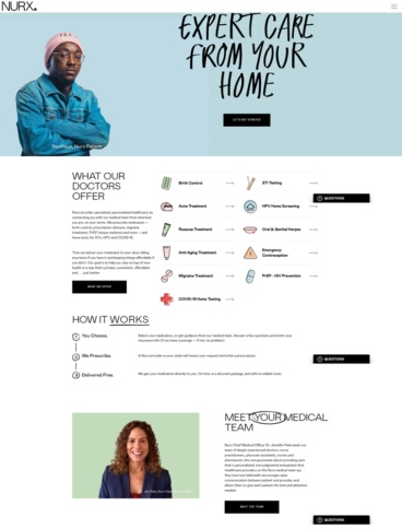 eCommerce website: NURX