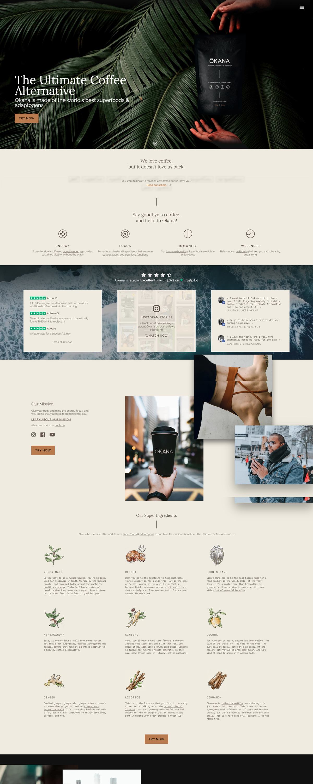 eCommerce website: Okana