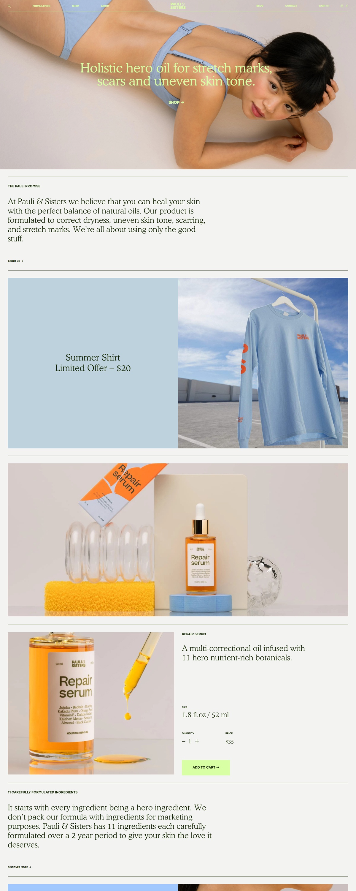 eCommerce website: Paul & Sisters