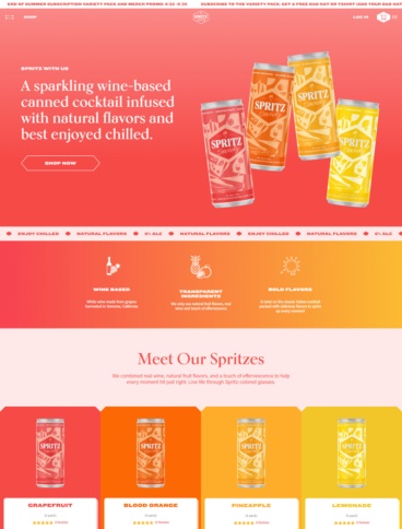 eCommerce website: Spritz Society