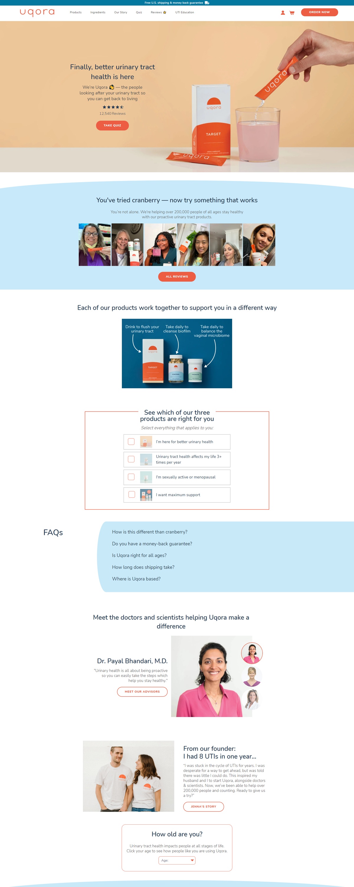 eCommerce website: Uqora