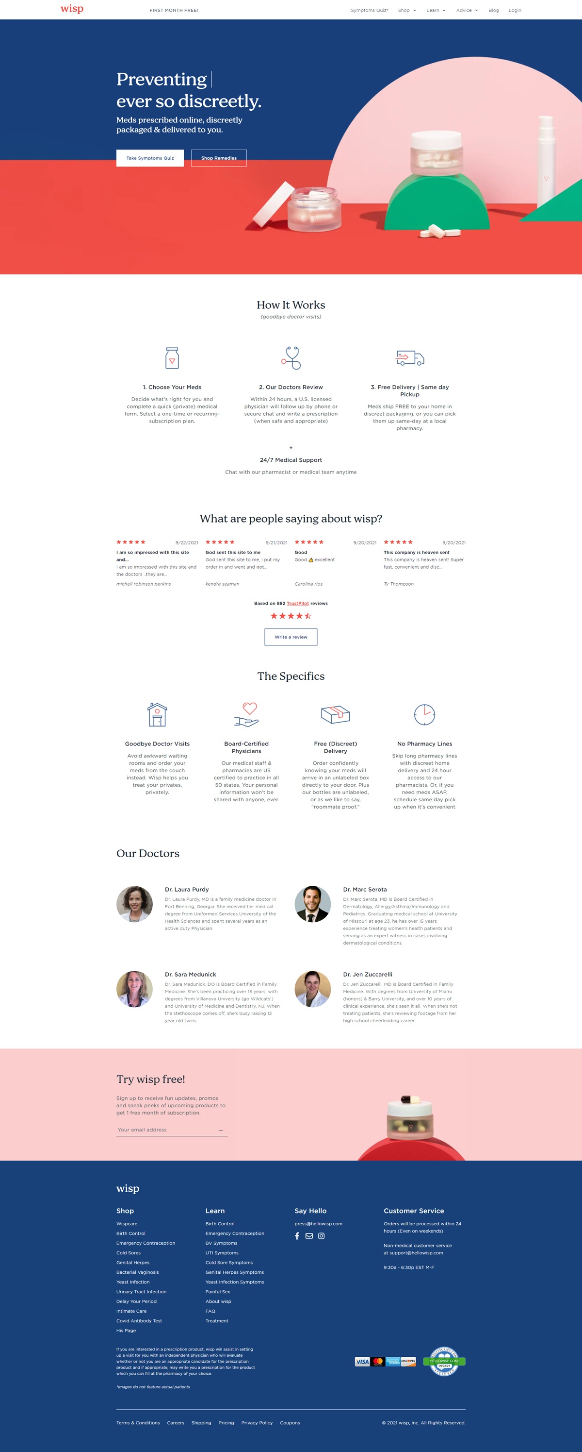 eCommerce website: Wisp