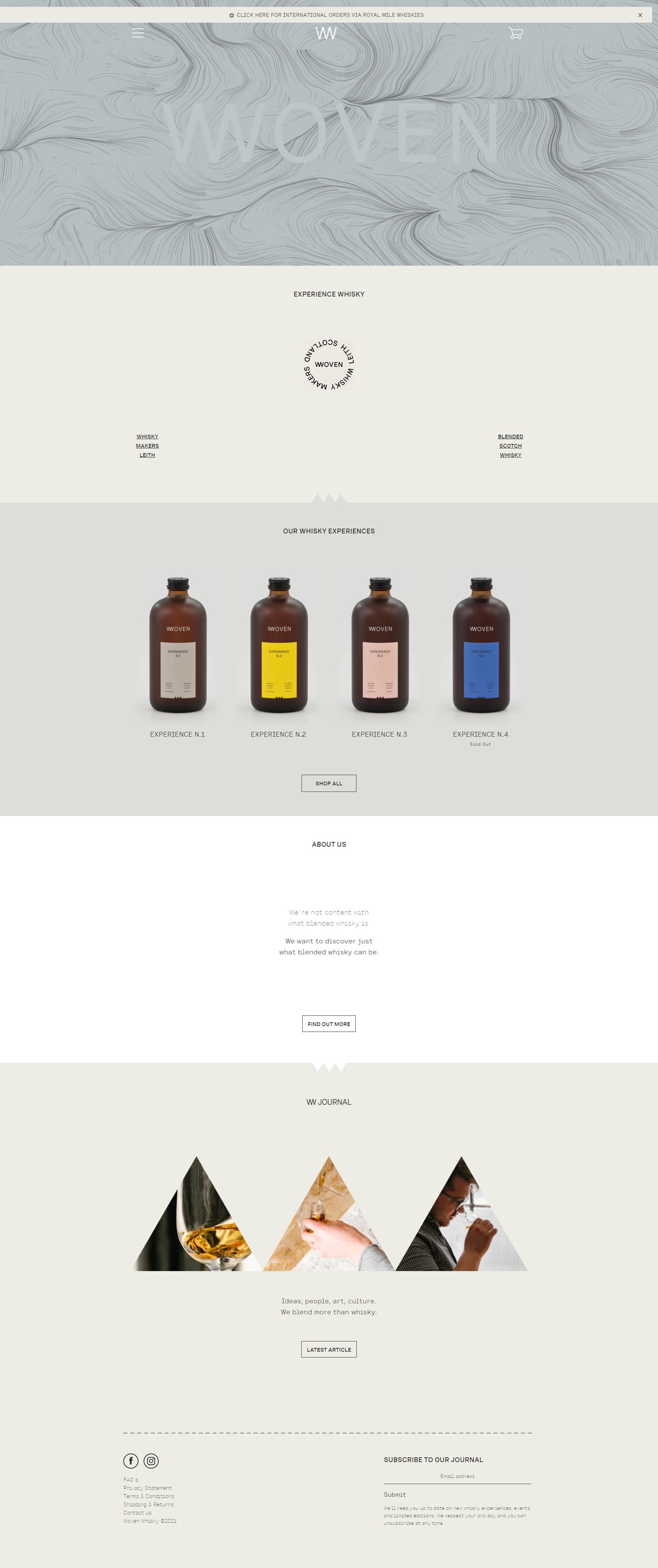 eCommerce website: Woven