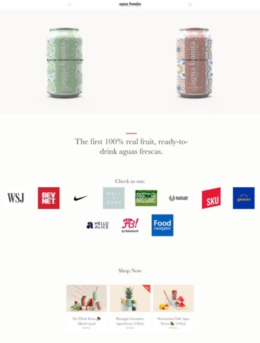 eCommerce website: Agua Bonita