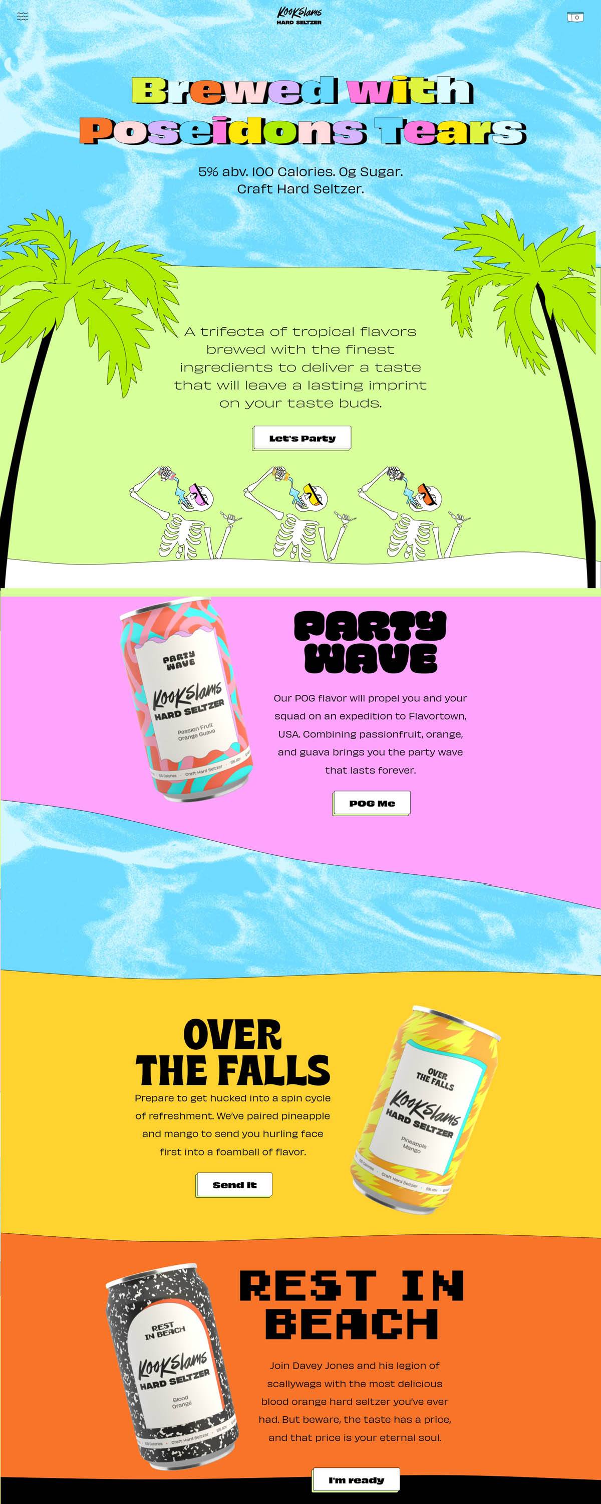 eCommerce website: Kookslams Hard Seltzer