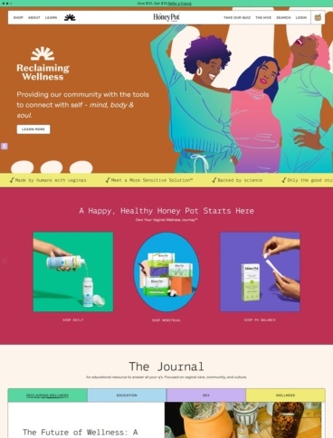 eCommerce website: The Honey Pot Company