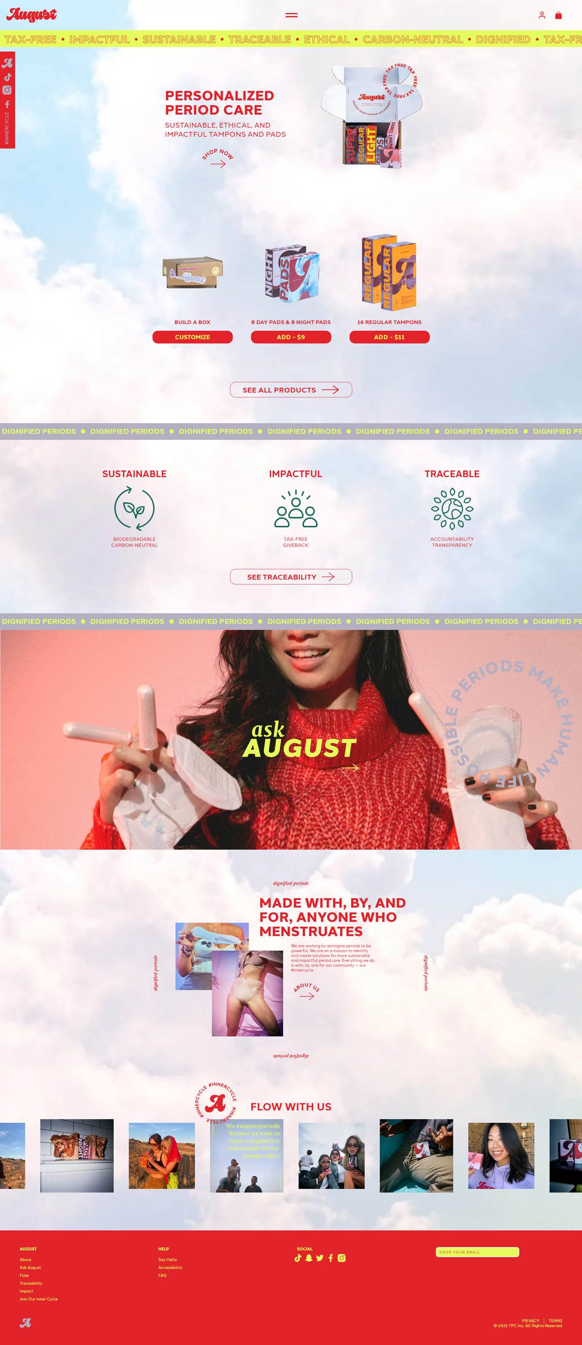 eCommerce website: August