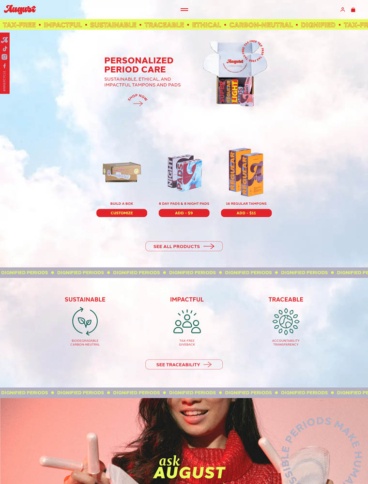 eCommerce website: August