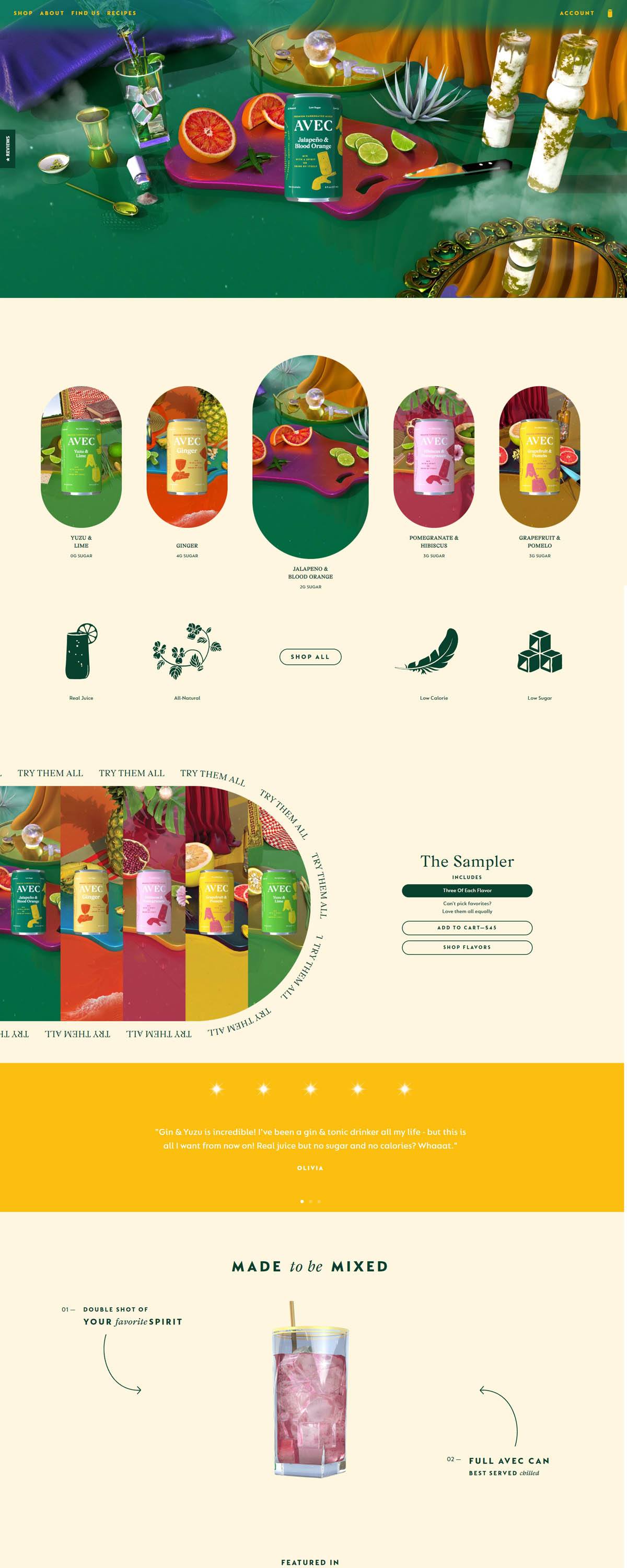 eCommerce website: AVEC Drinks