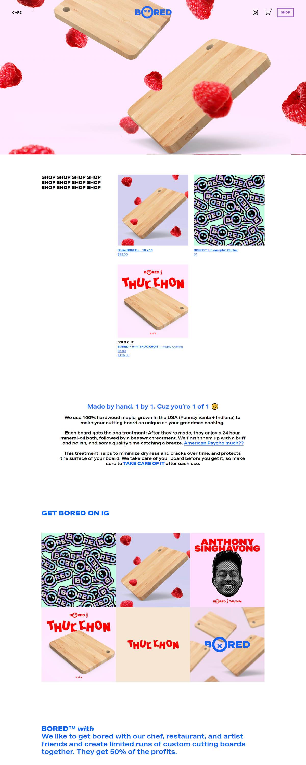 eCommerce website: Bored