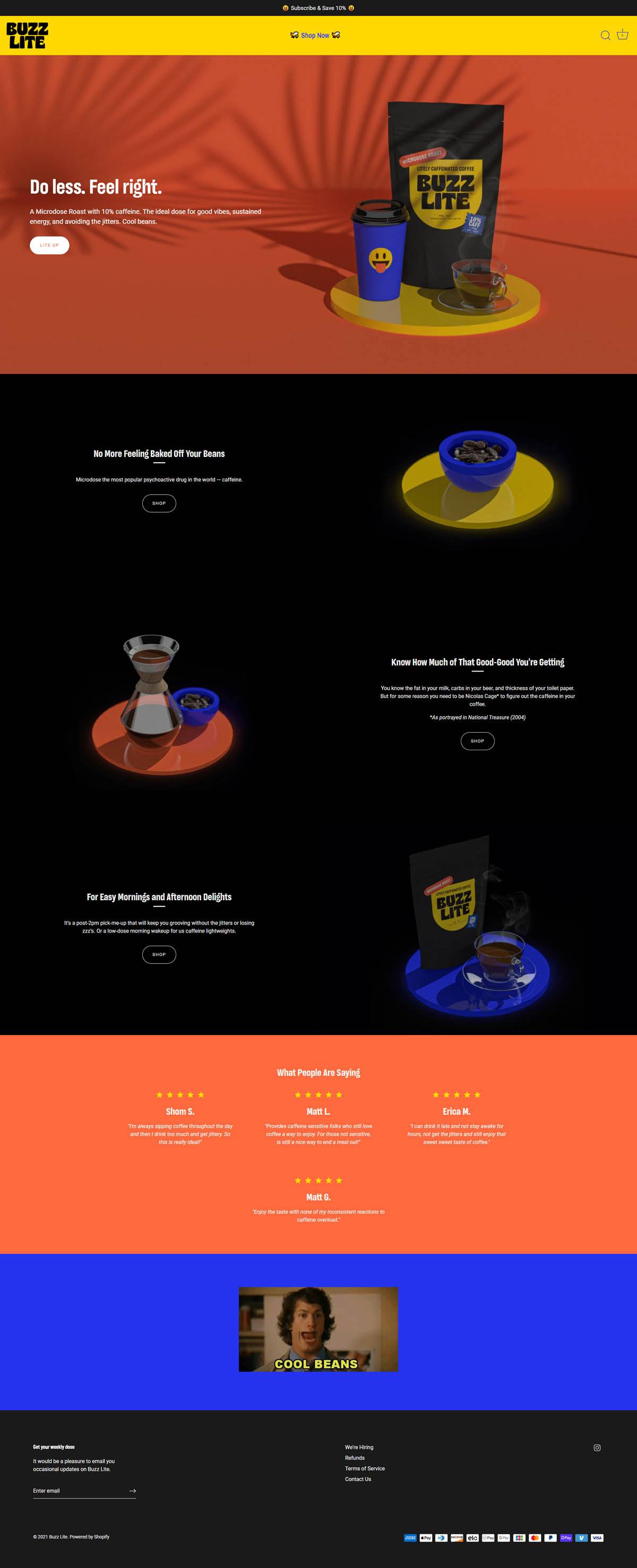 eCommerce website: Buzz Lite