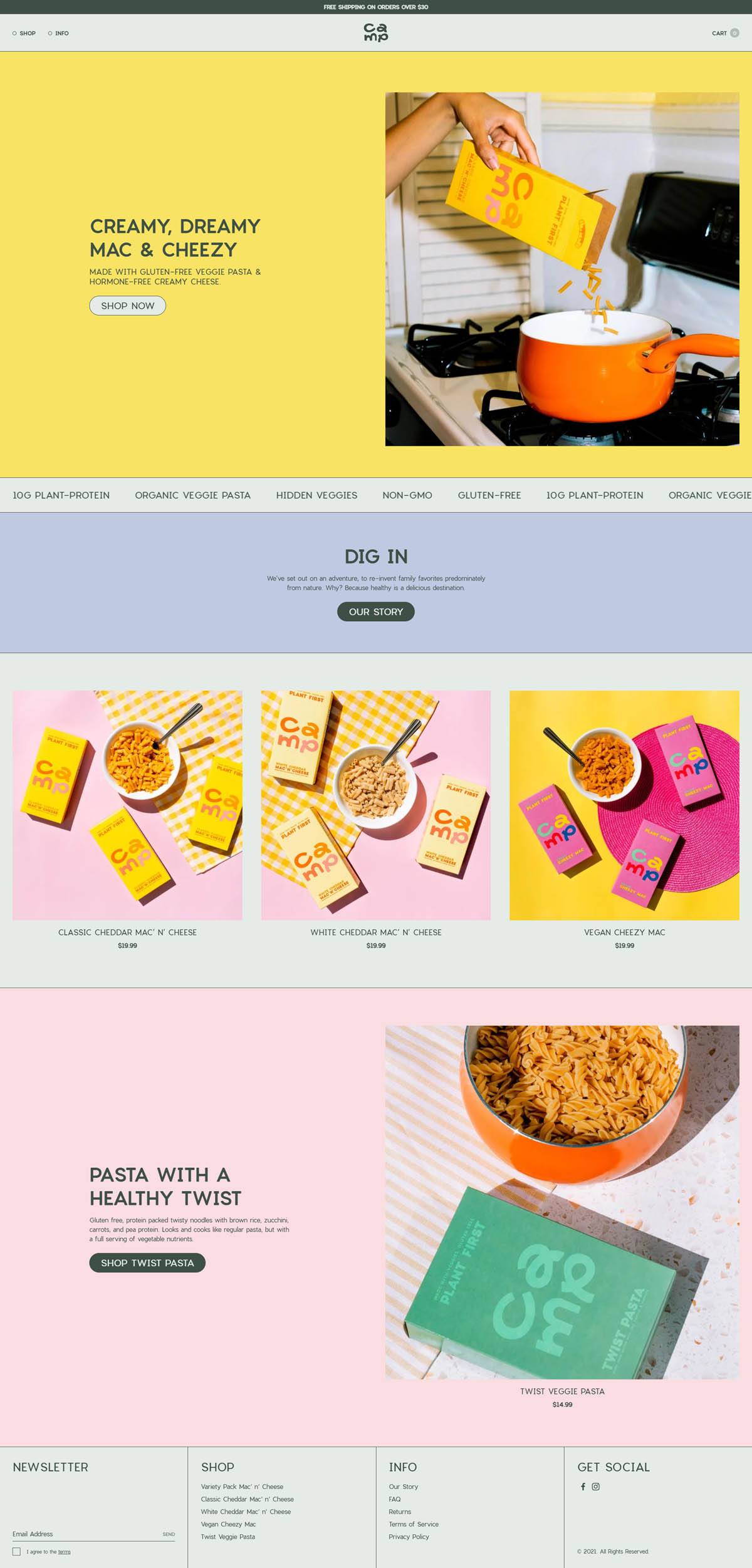 eCommerce website: Camp