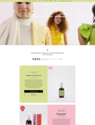 eCommerce website: Ceremonia
