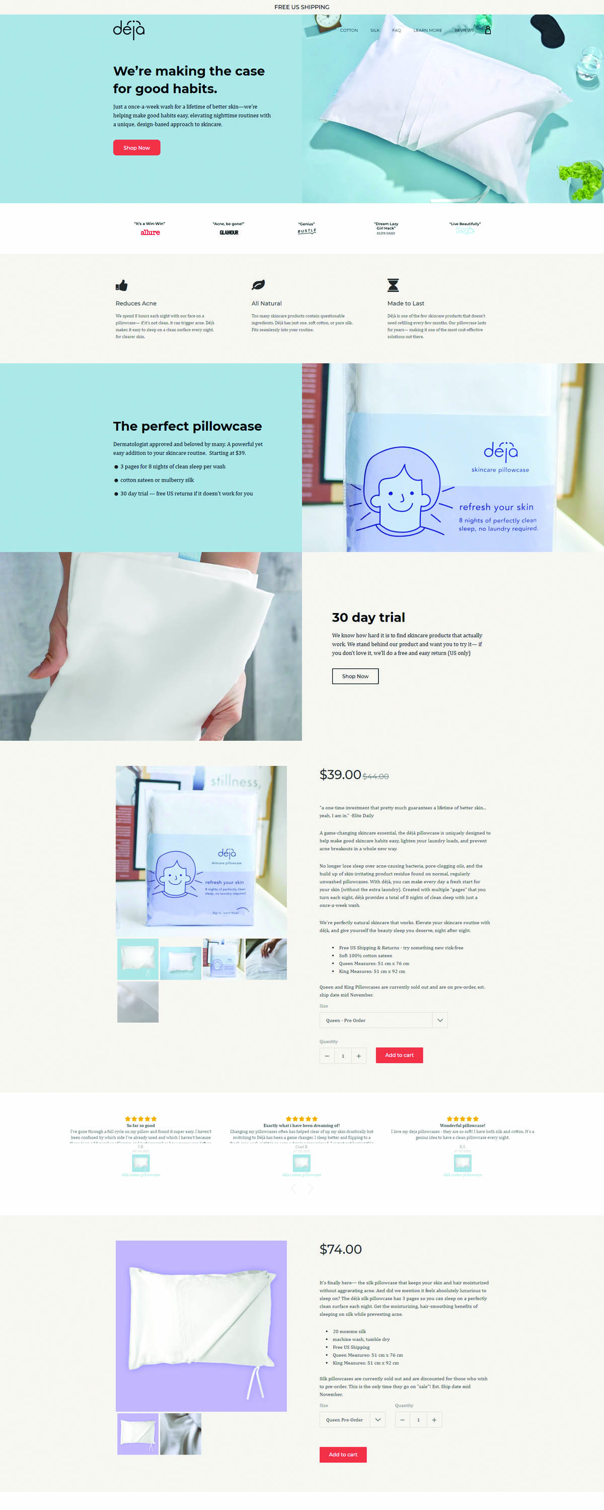 eCommerce website: Deja