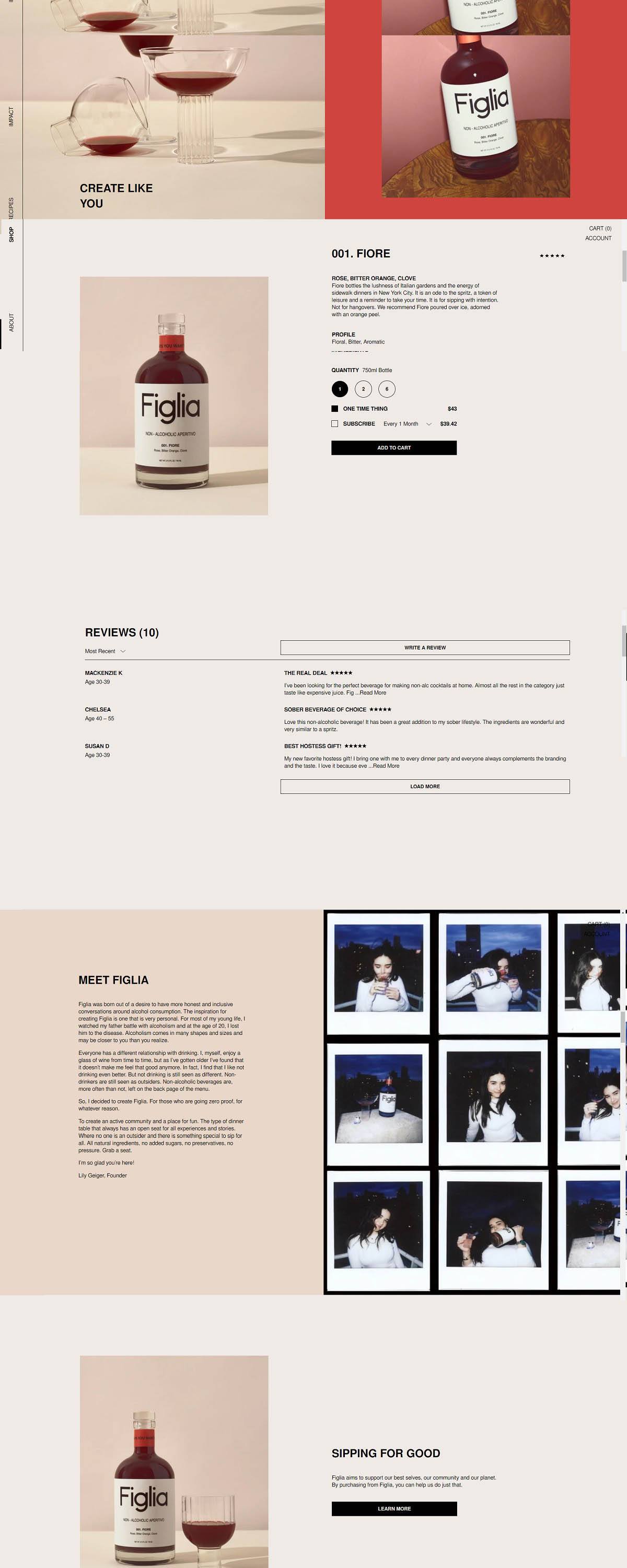 eCommerce website: Figlia