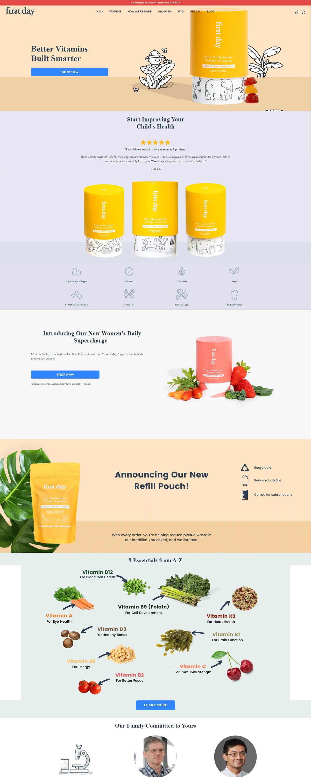 eCommerce website: First Day