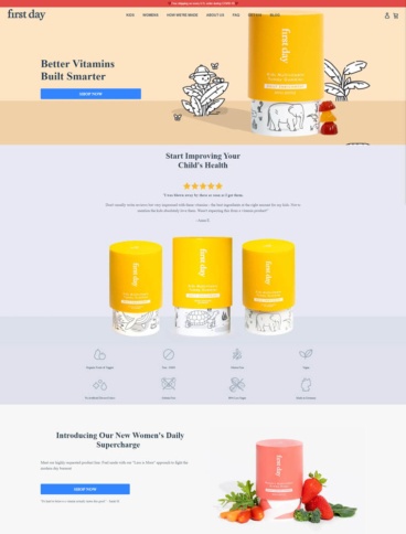 eCommerce website: First Day