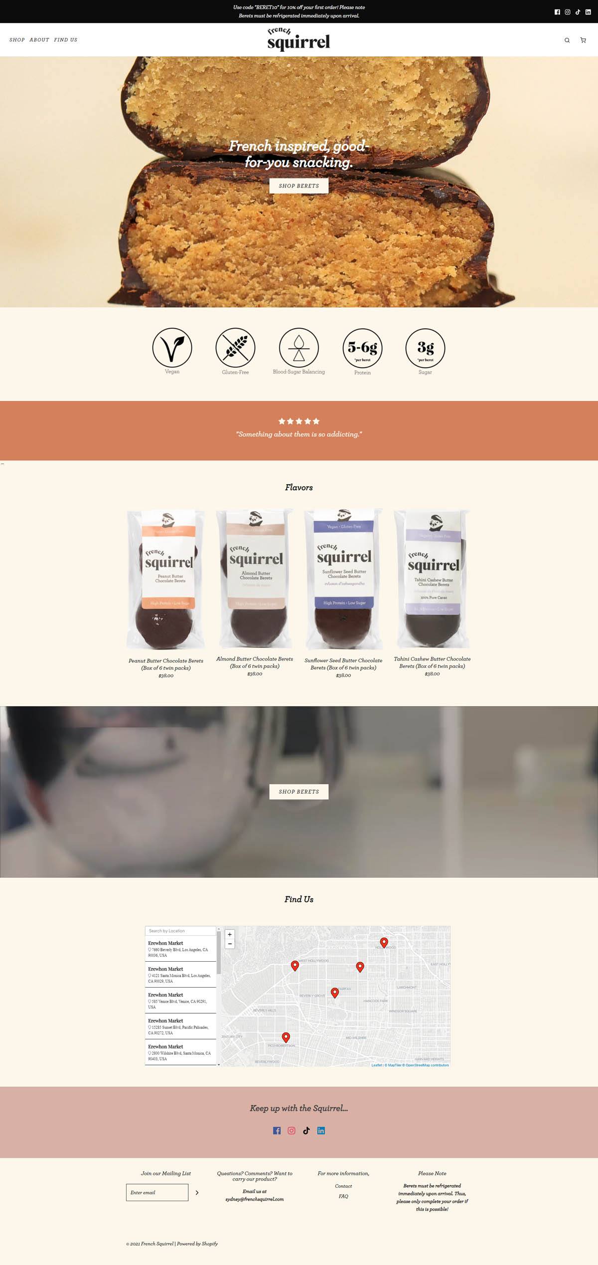 eCommerce website: French Squirrel