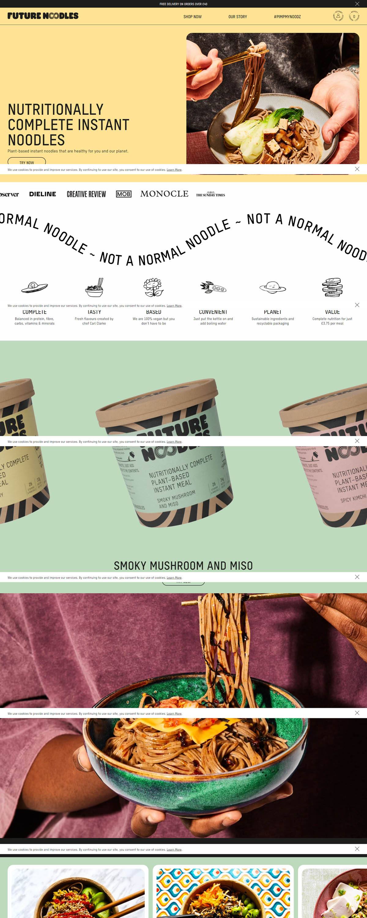 eCommerce website: Future Noodles