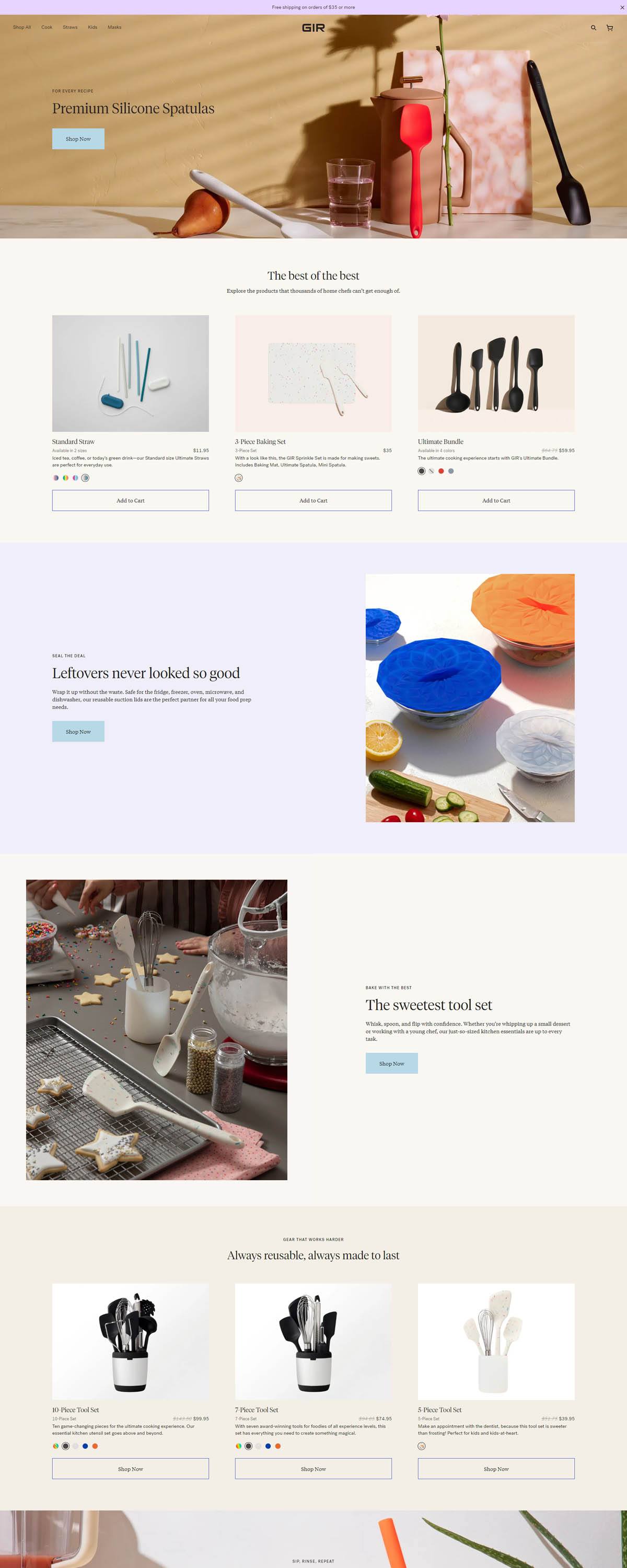 eCommerce website: GIR