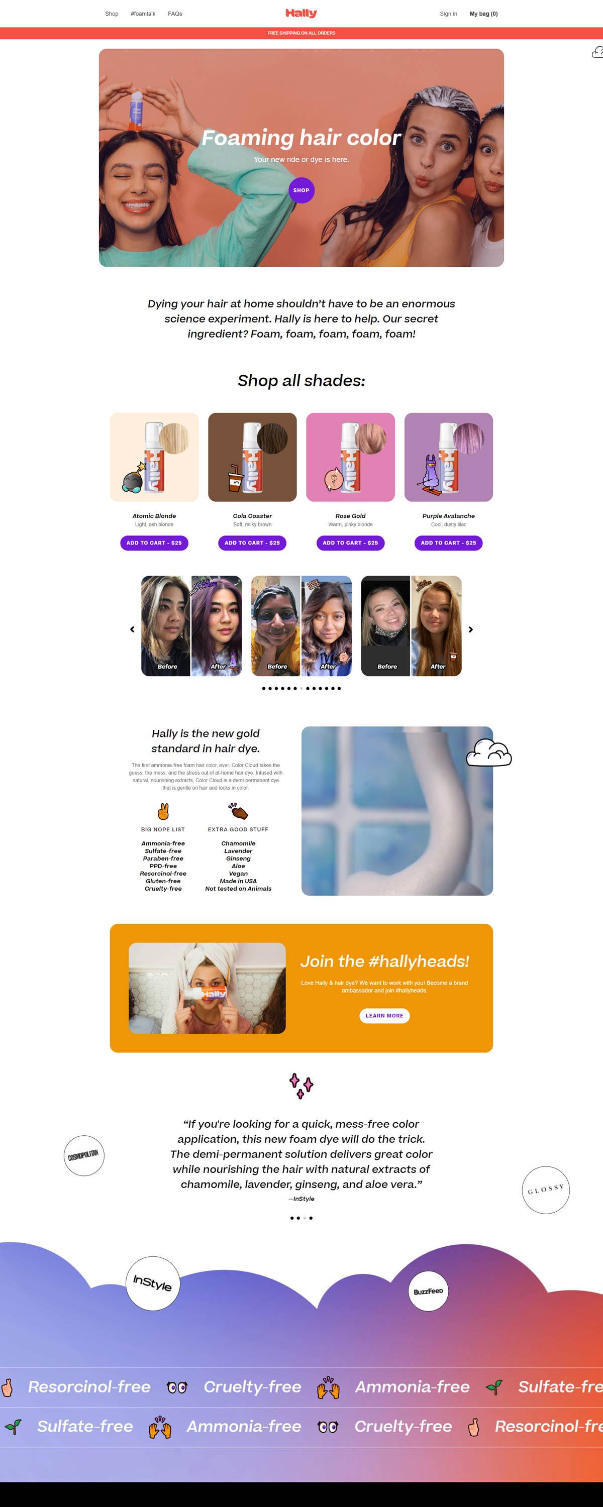 eCommerce website: Hally