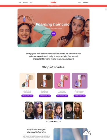 eCommerce website: Hally