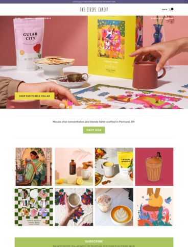eCommerce website: One Stripe Chai