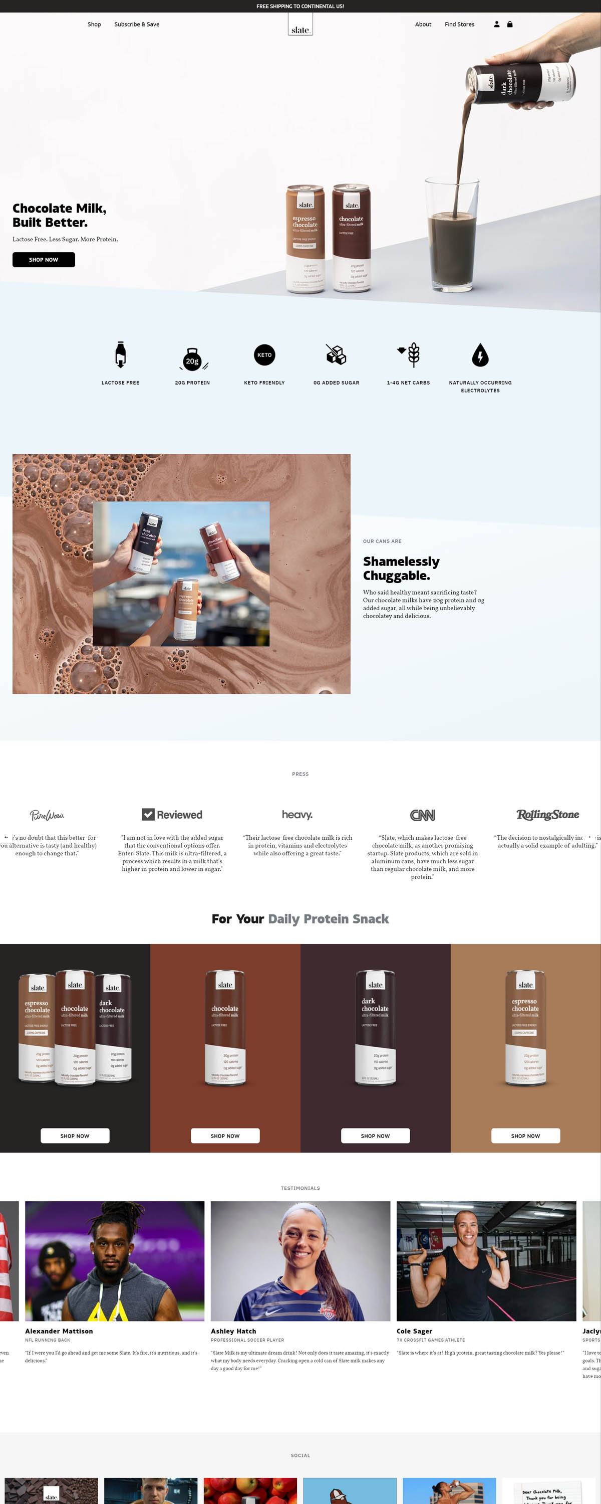 eCommerce website: Slate Milk