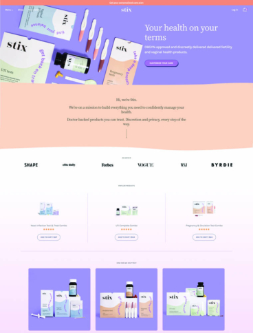 eCommerce website: Stix