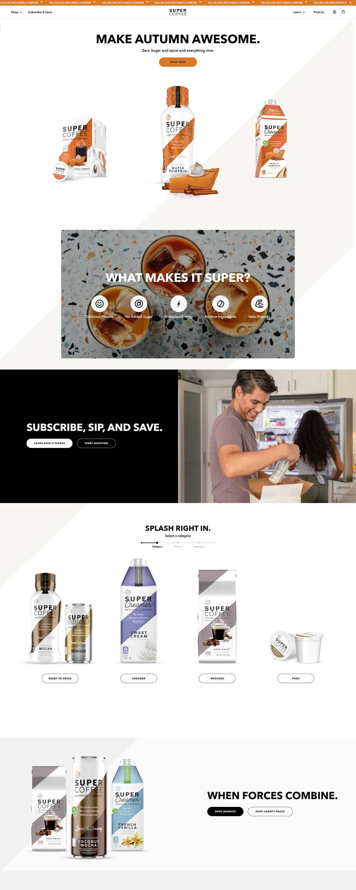 eCommerce website: Super Coffee