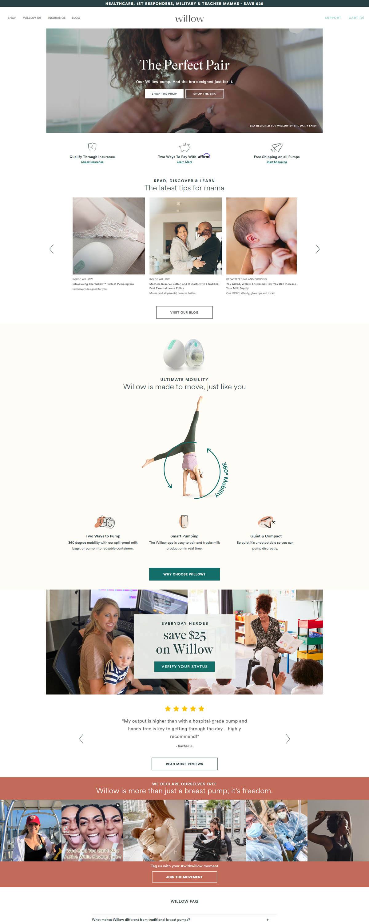 eCommerce website: Willow