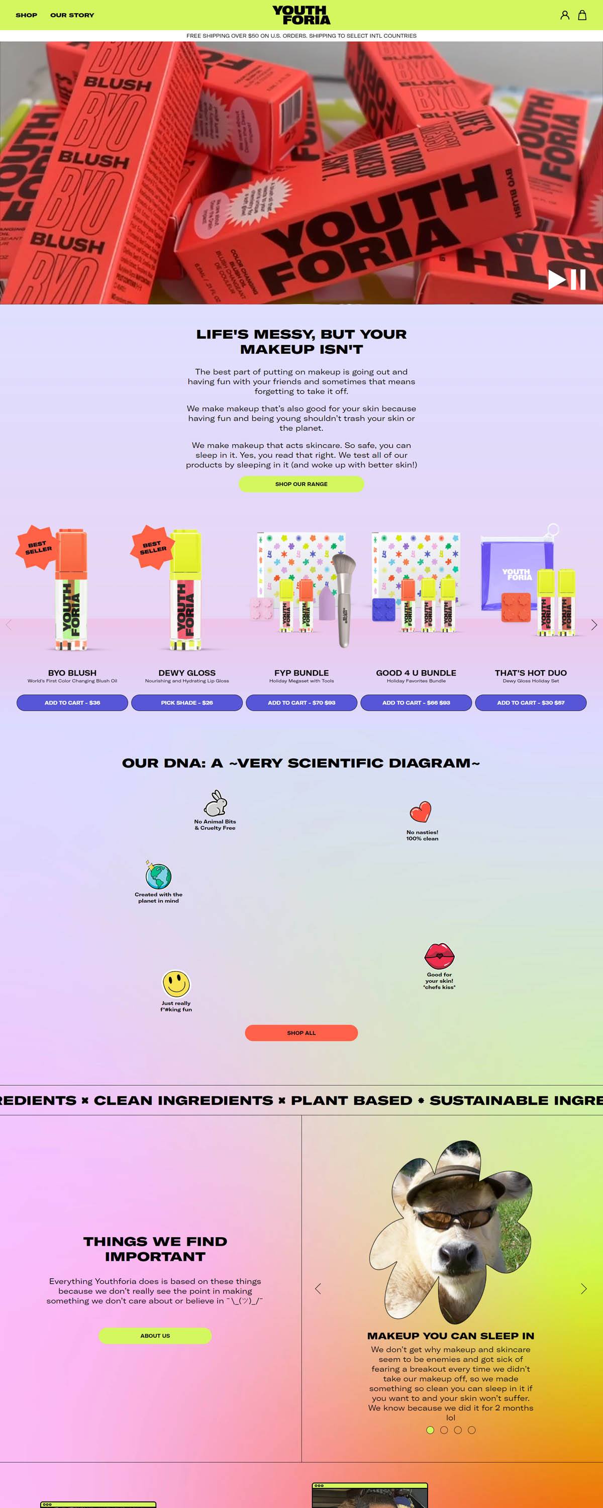 eCommerce website: Youthforia