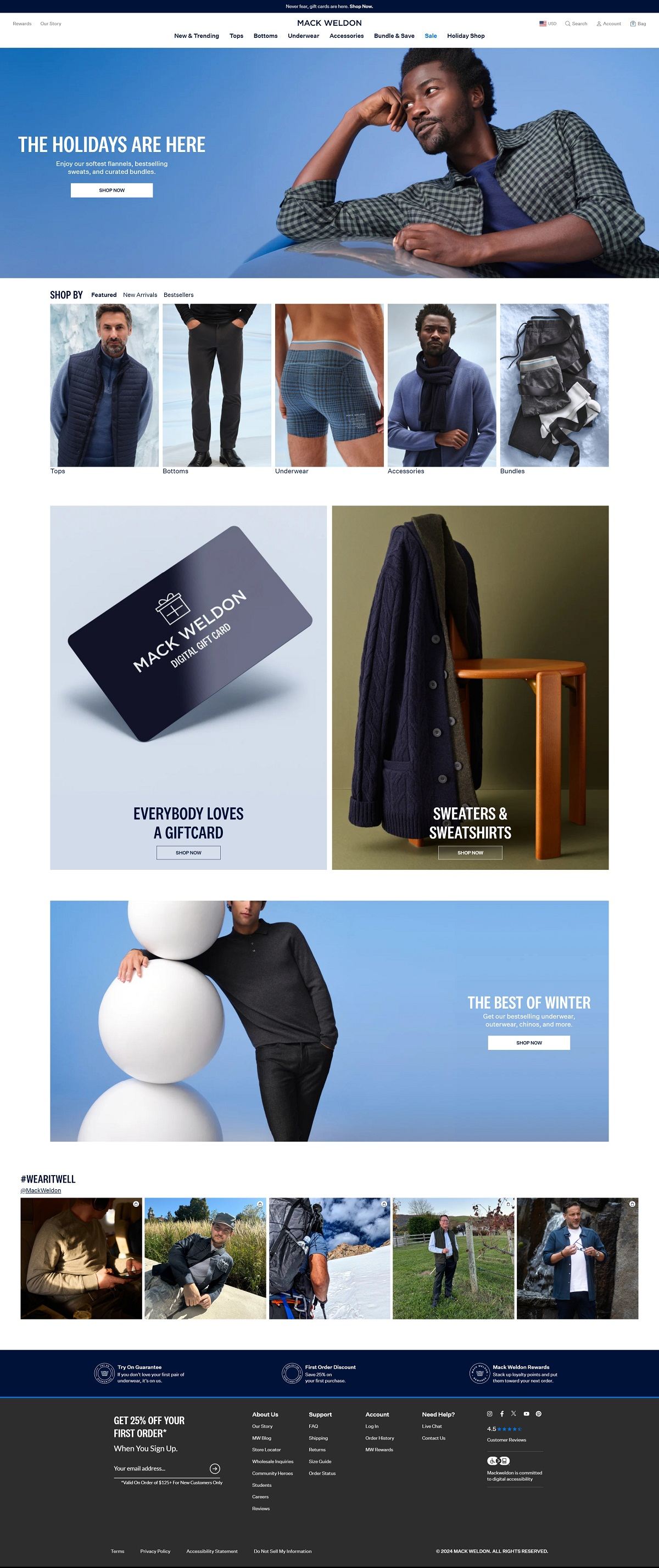 eCommerce website: Mack Weldon