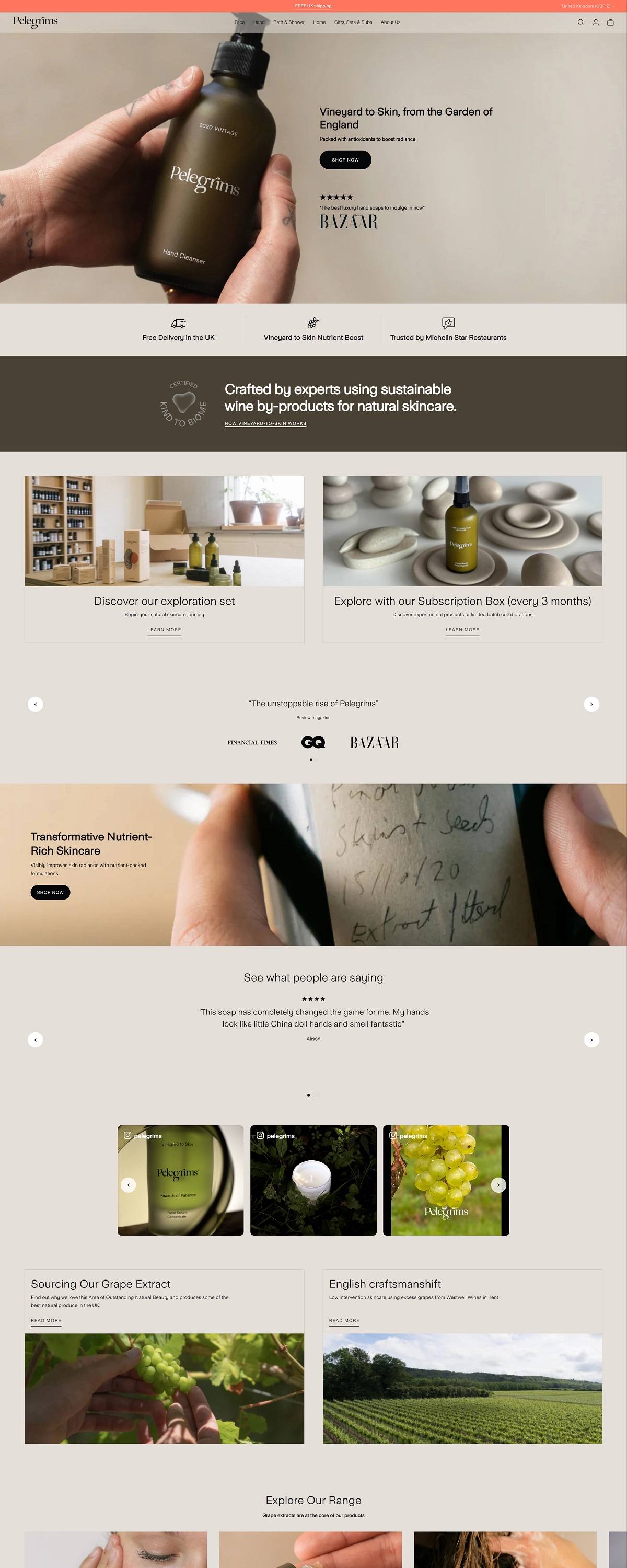 eCommerce website: Pelegrims