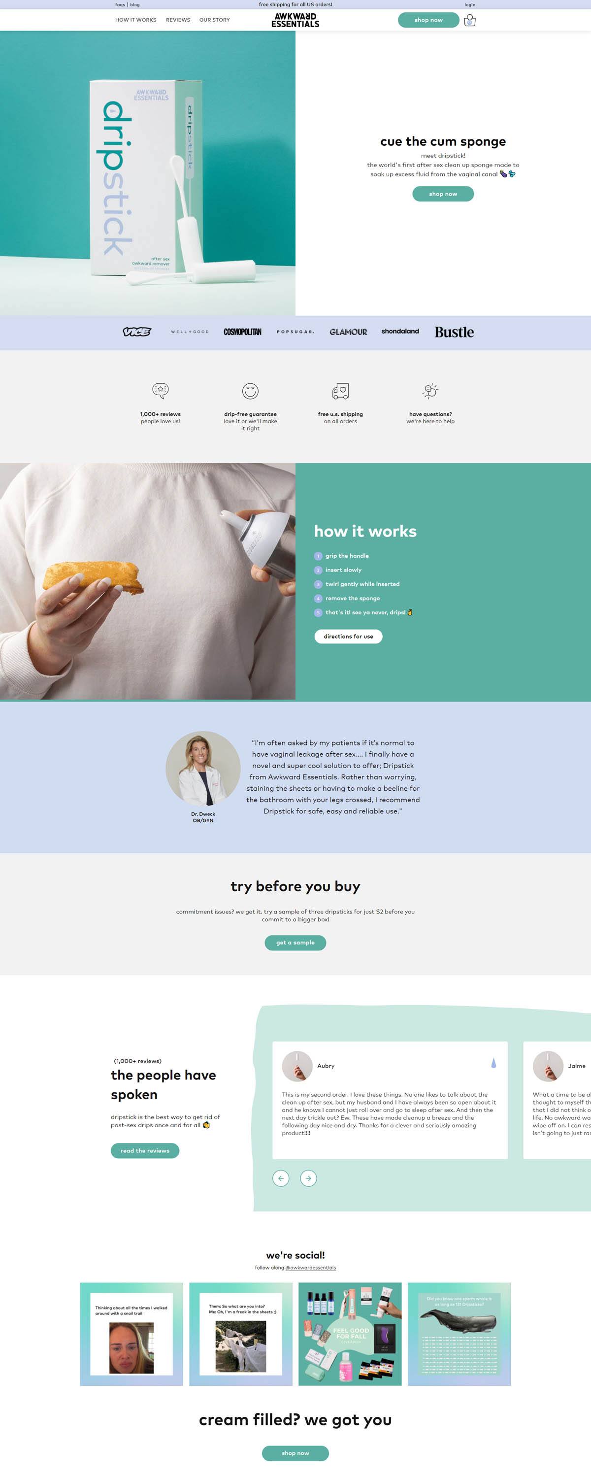 eCommerce website: Awkward Essentials