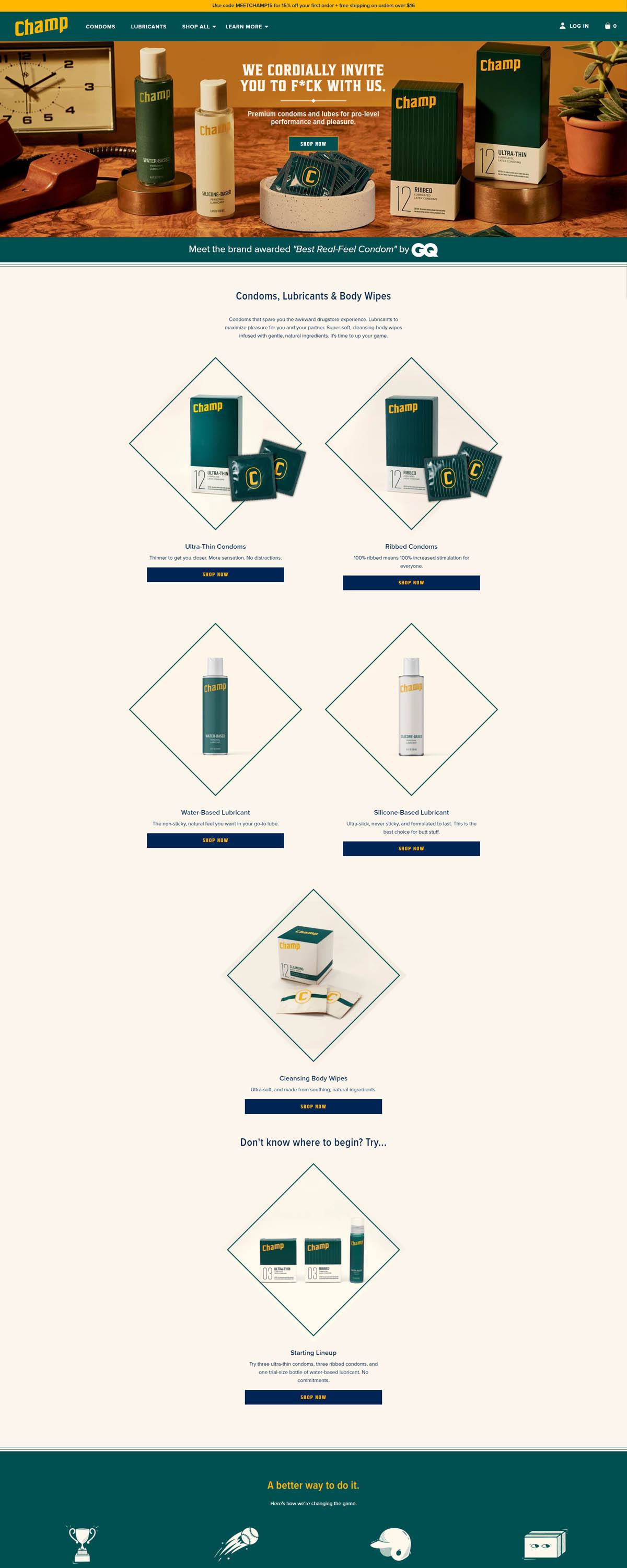 eCommerce website: Champ