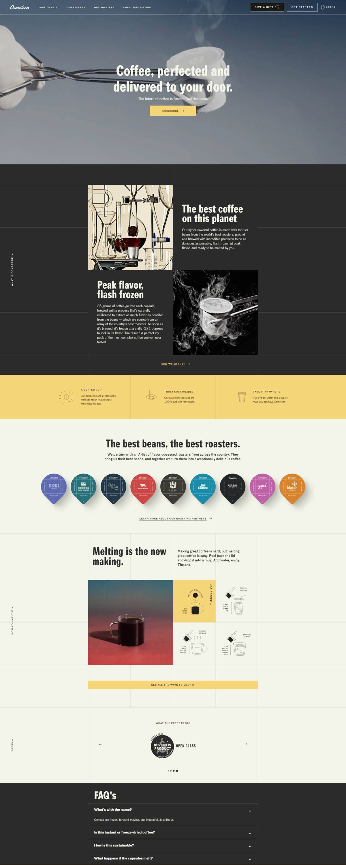 eCommerce website: Cometeer