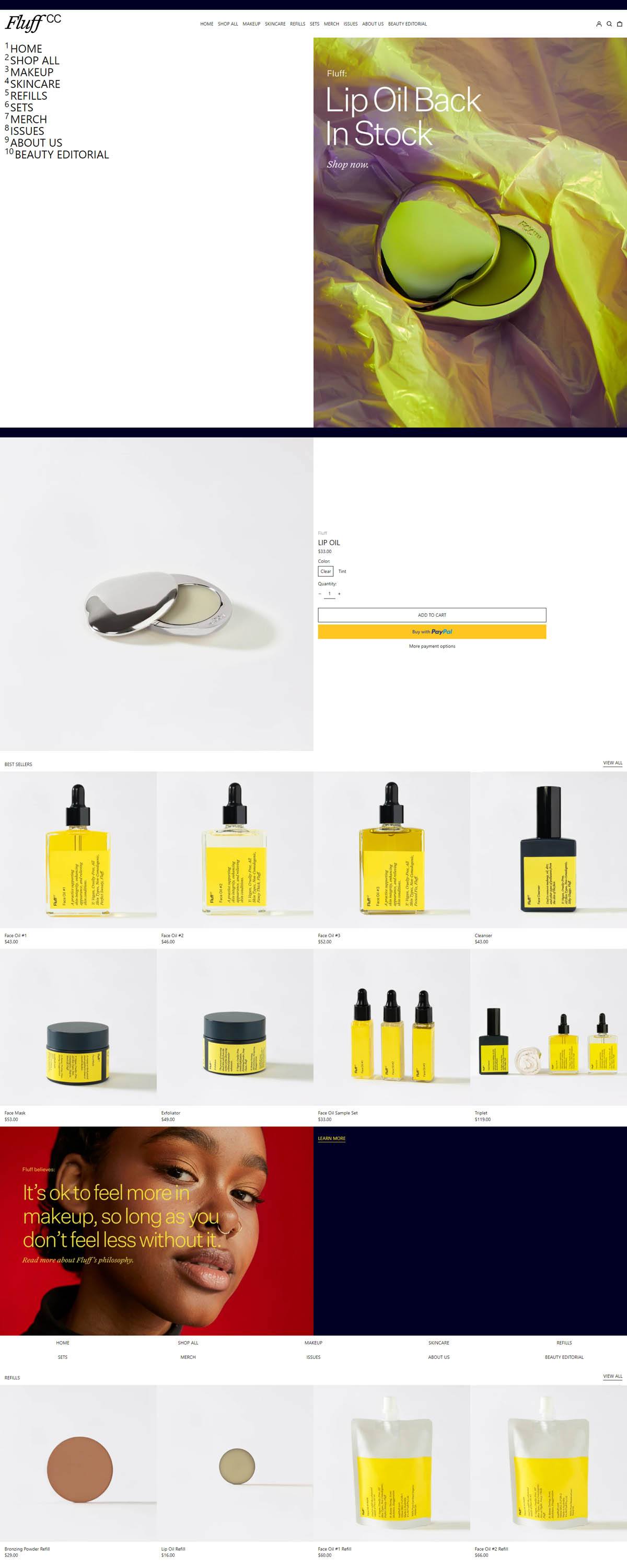 eCommerce website: Fluff