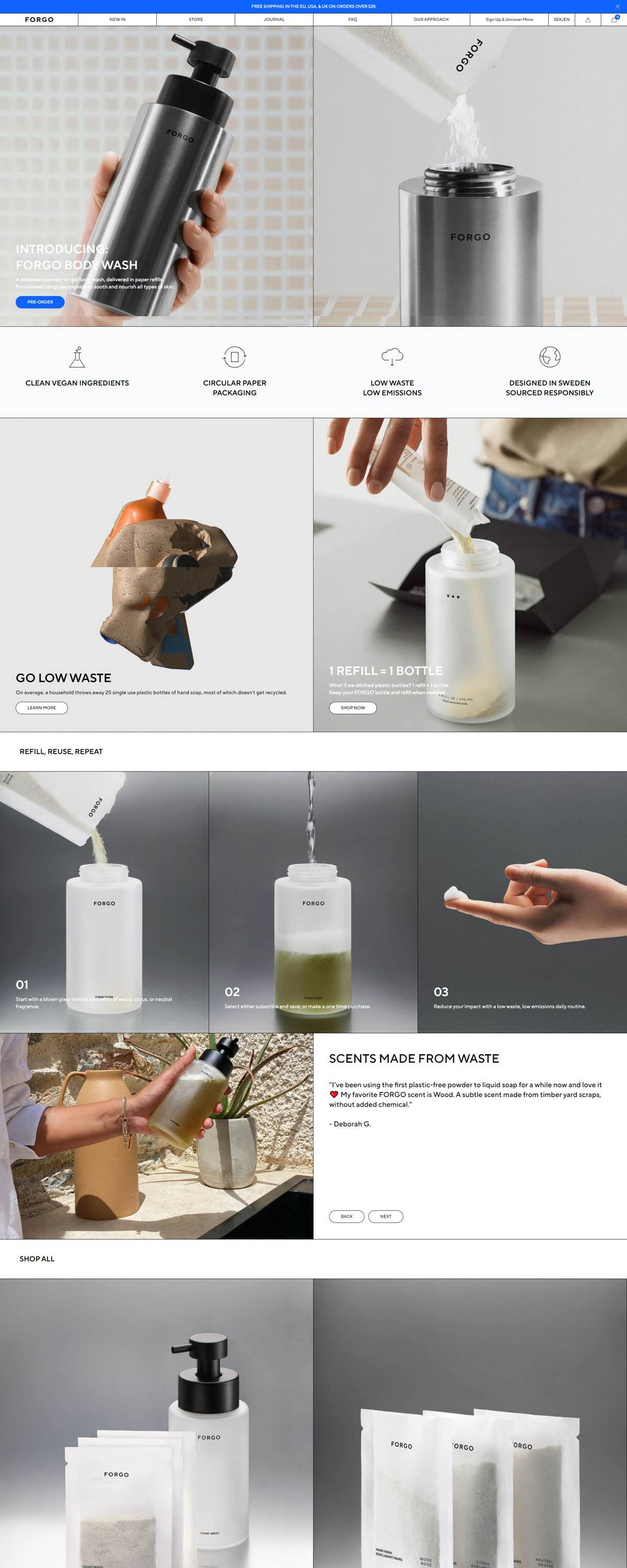 eCommerce website: Forgo