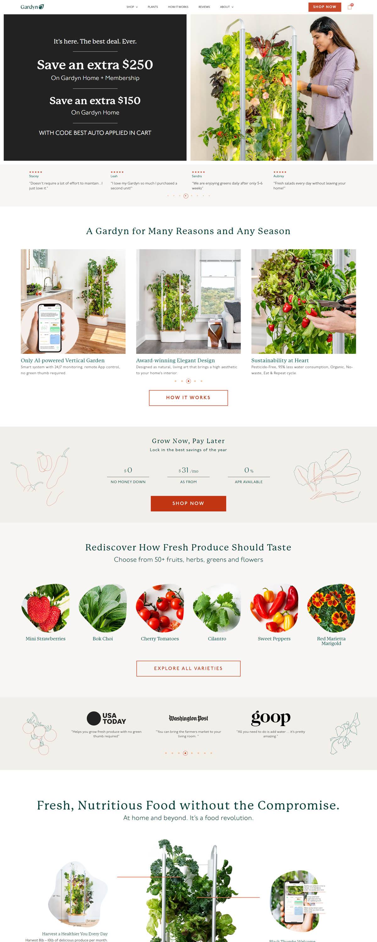 eCommerce website: Gardyn
