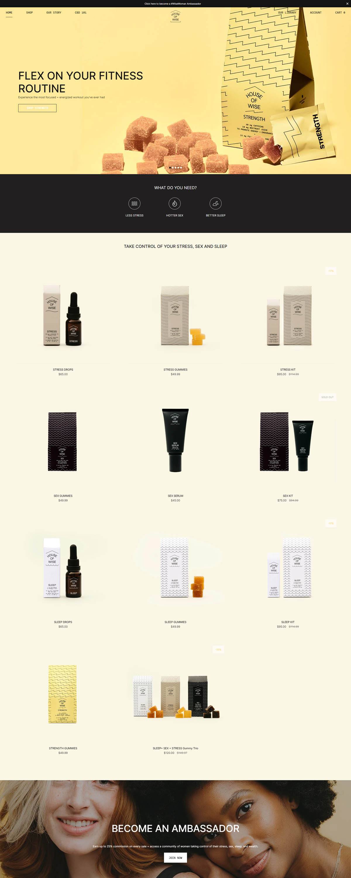 eCommerce website: House of Wise